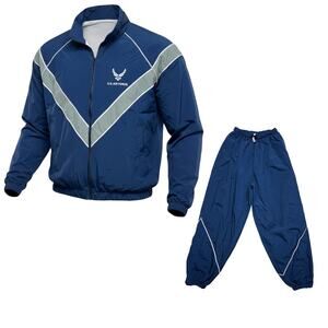 Vintage Air Force Track Suit Set Jacket Mens M/L Blue Skillcraft US Military